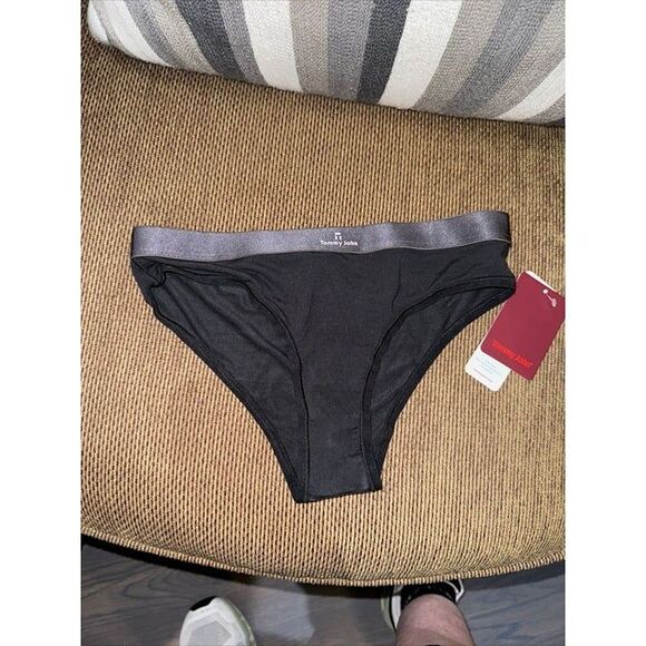 TOMMY JOHN Second Skin Black /Gunmetal Cheeky Bikini Panty‎ Womens Size  XS - Picture 1 of 3